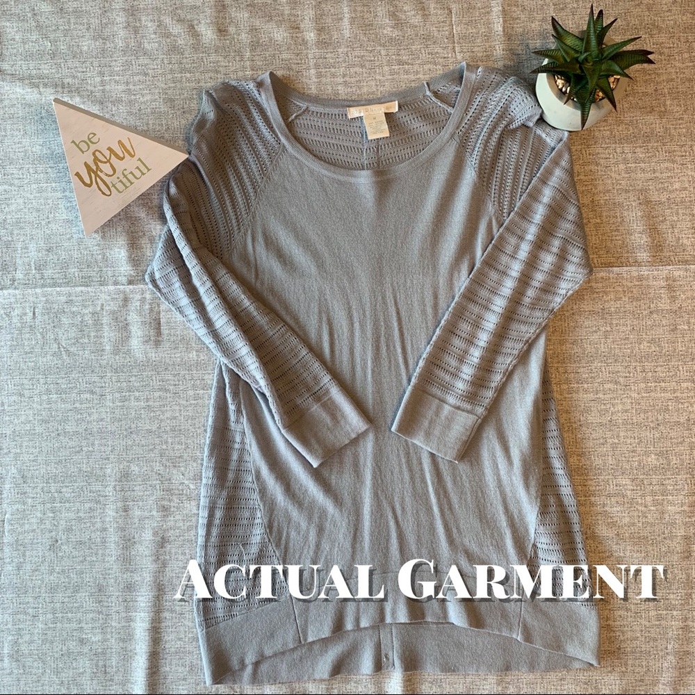 Lightweight Knit Sweater w/Button Detail on Back